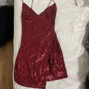 Small red burgundy night dress